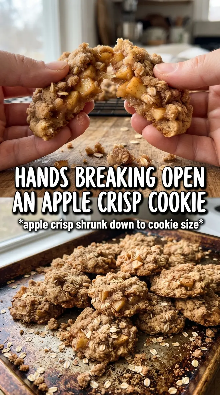 Apple Crisp Cookies chewy oatmeal cinnamon