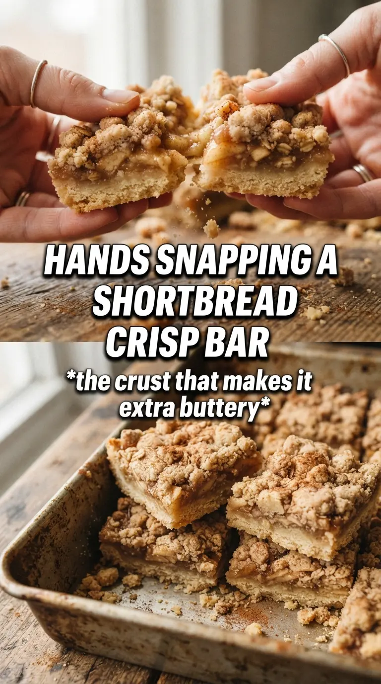 Apple Crisp Shortbread Bars, buttery apple crumble bars, caramel drizzle
