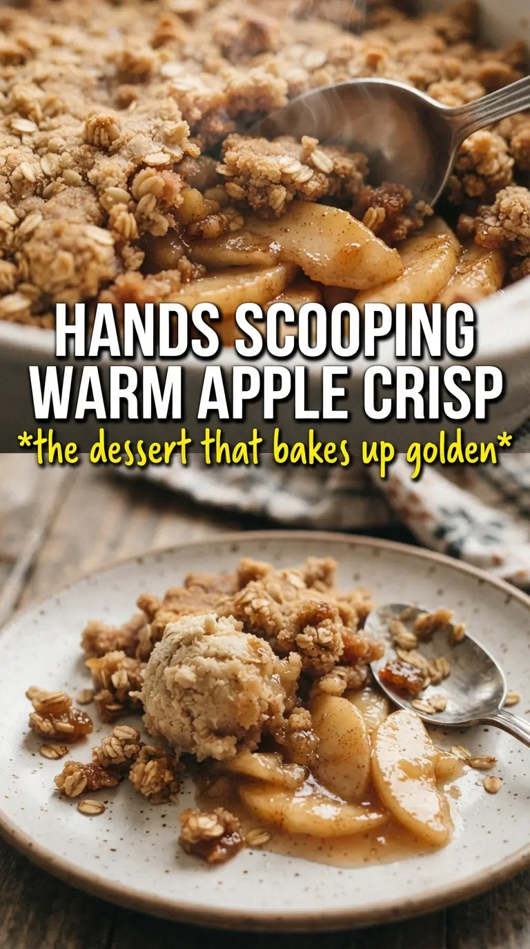 Apple Crisp golden oat crumble bubbling cinnamon apples