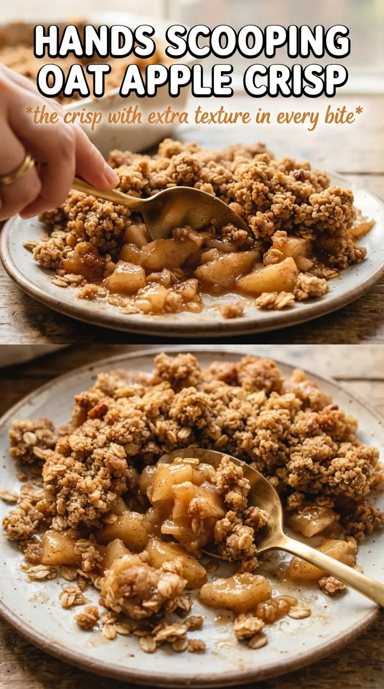 Apple Crisp With Oats golden crumble, bubbling apples