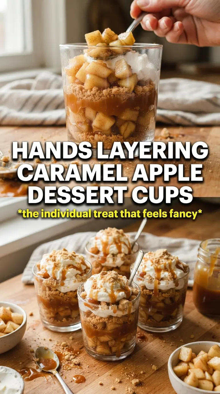 Caramel Apple Dessert Cups layered, creamy, spiced