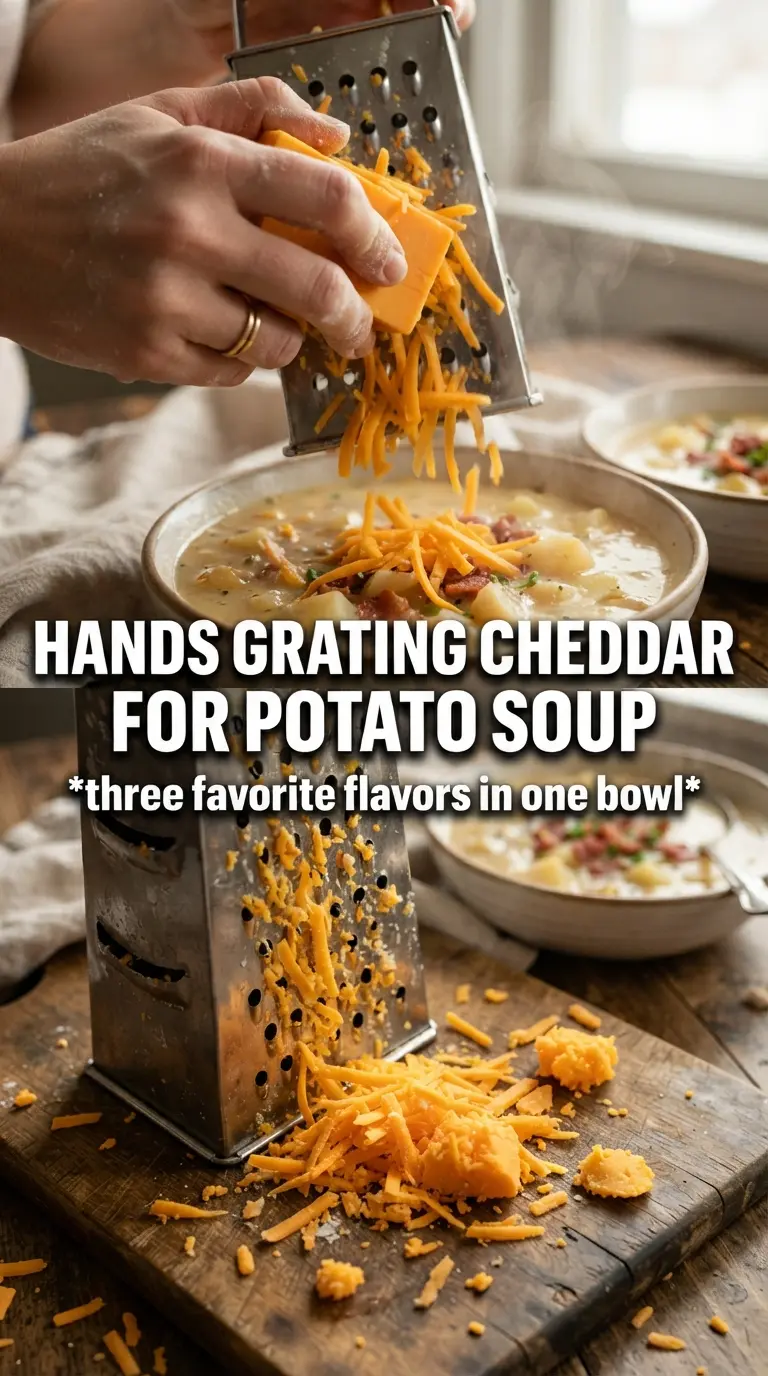 Cheddar Broccoli Potato Soup creamy cheesy