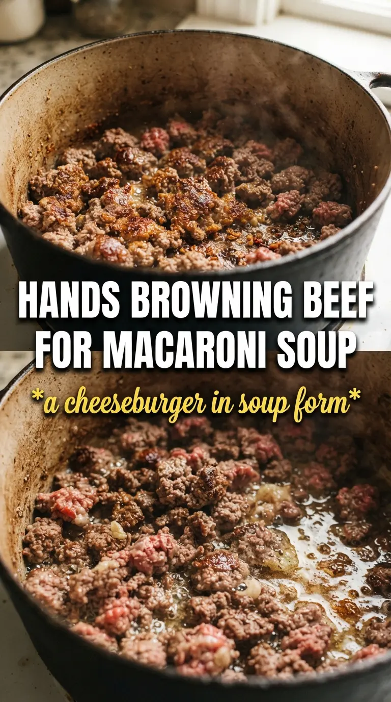 Cheeseburger Macaroni Soup creamy beefy cheesy