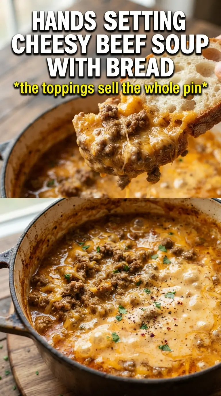 Cheesy Beef and Potato Soup hearty creamy