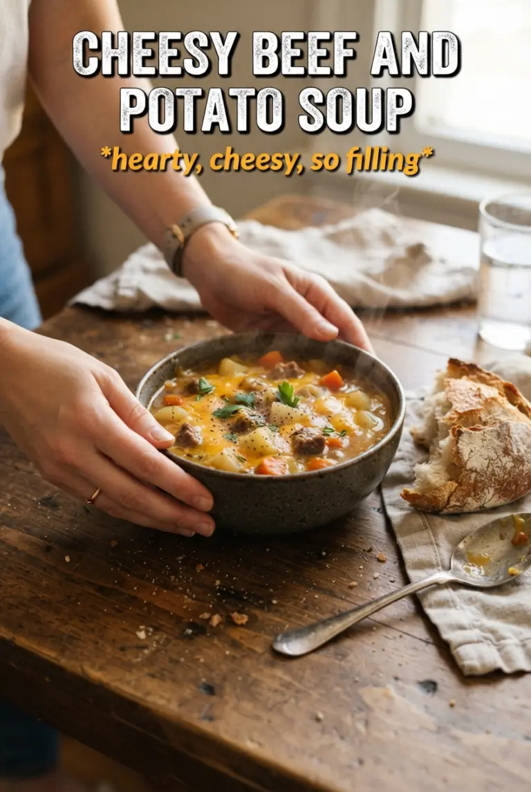 Cheesy Beef and Potato Soup