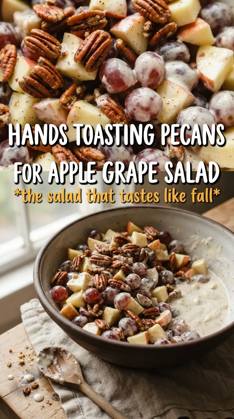 Cinnamon apple and red grape salad with toasted pecans crisp creamy