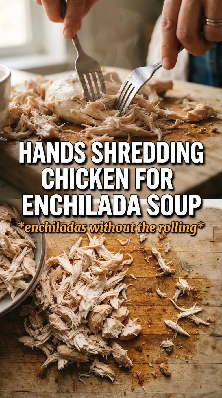 Creamy Chicken Enchilada Soup rich red creamy broth