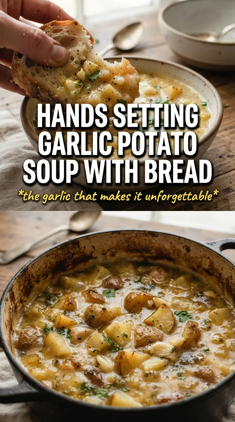 Creamy Garlic Potato Soup roasted garlic silky chives