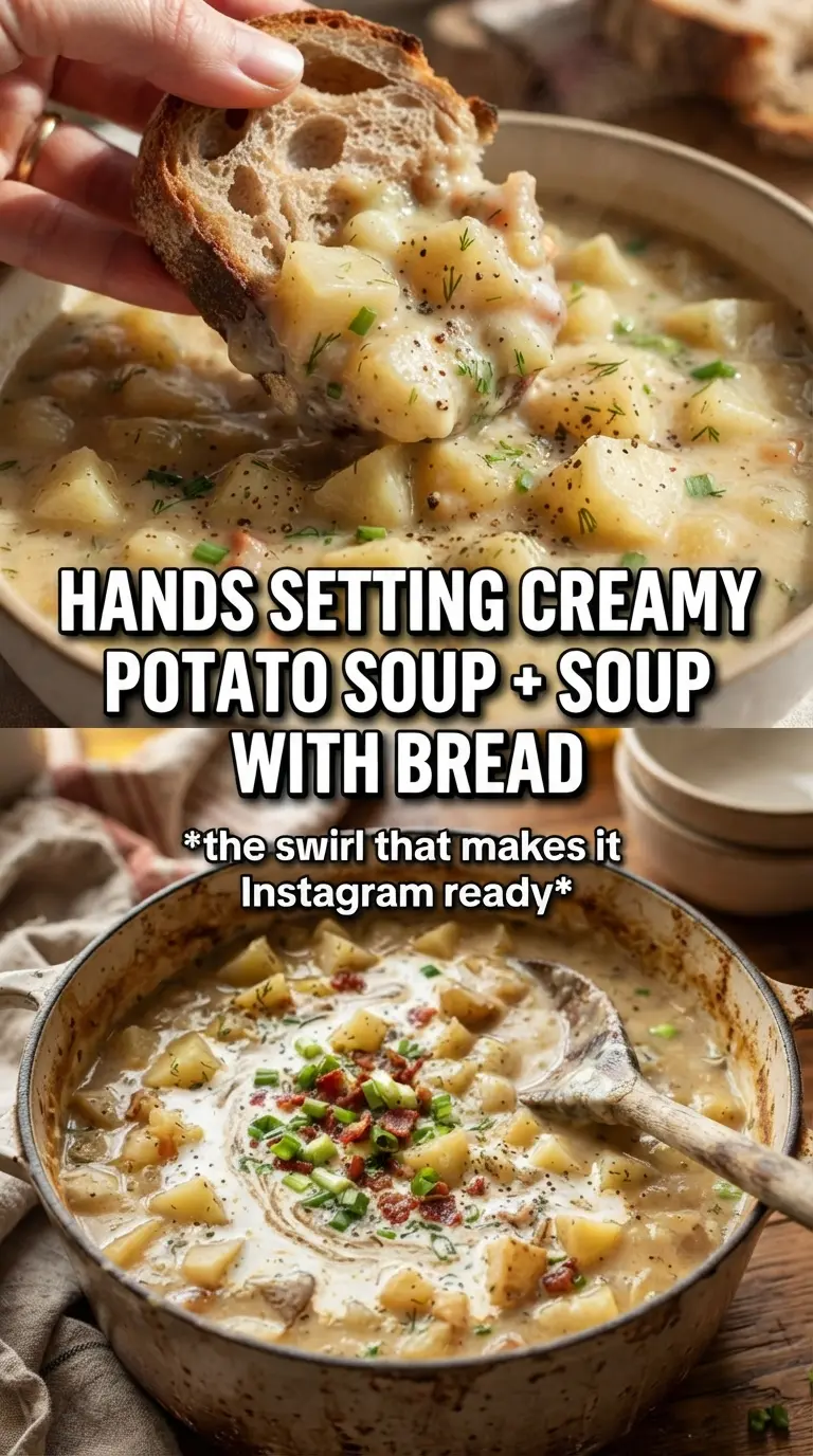Creamy Potato Soup silky golden chives cheddar