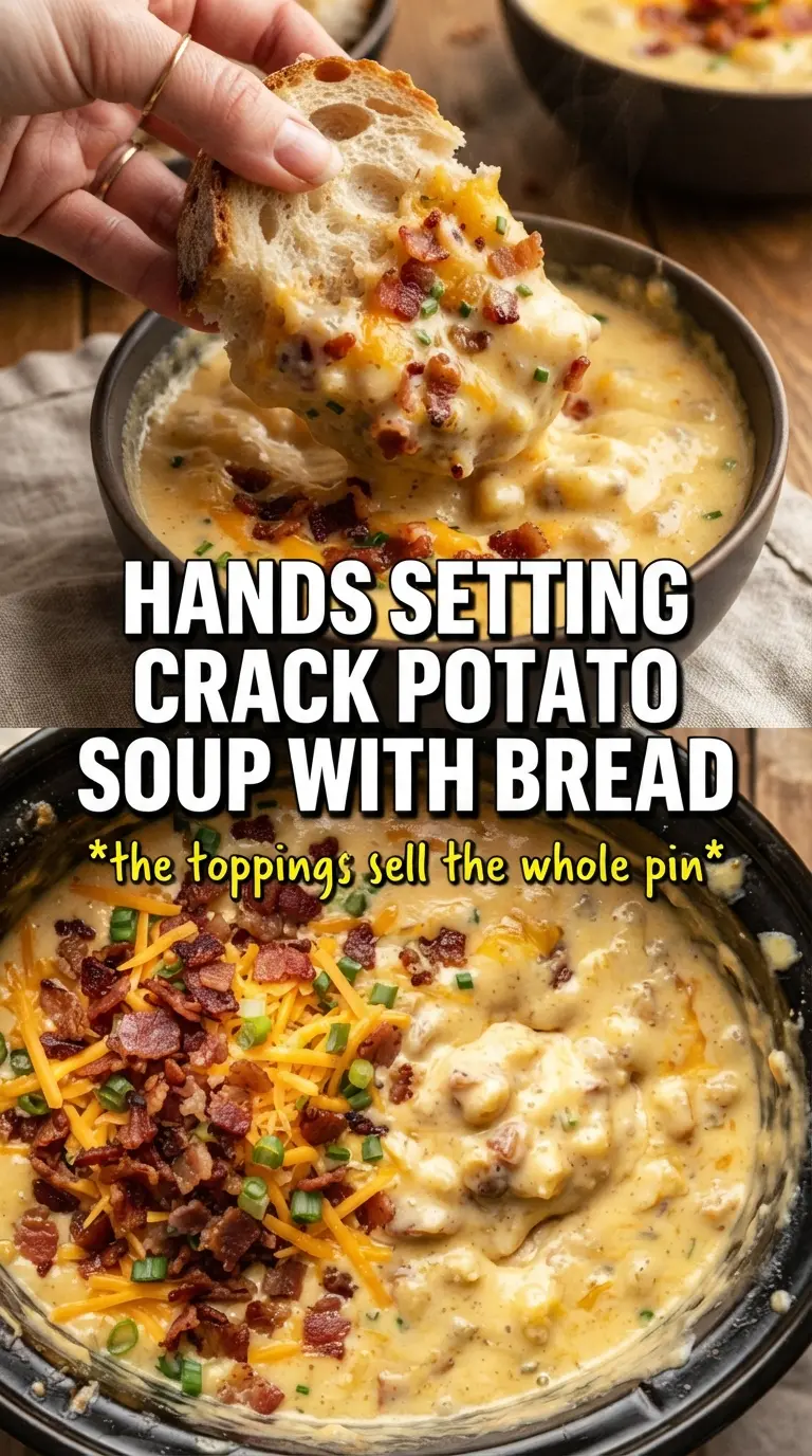 Crock Pot Crack Potato Soup cheesy ranch bacon