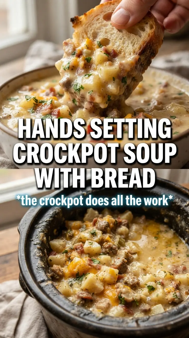 Crockpot Potato Soup creamy loaded