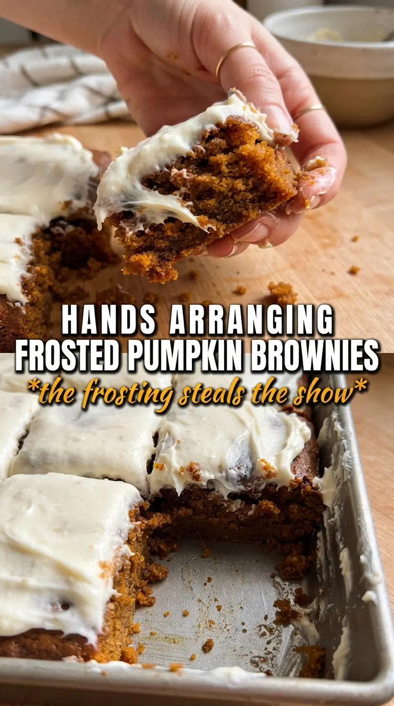 Frosted Pumpkin Brownies fudgy chocolate pumpkin bars