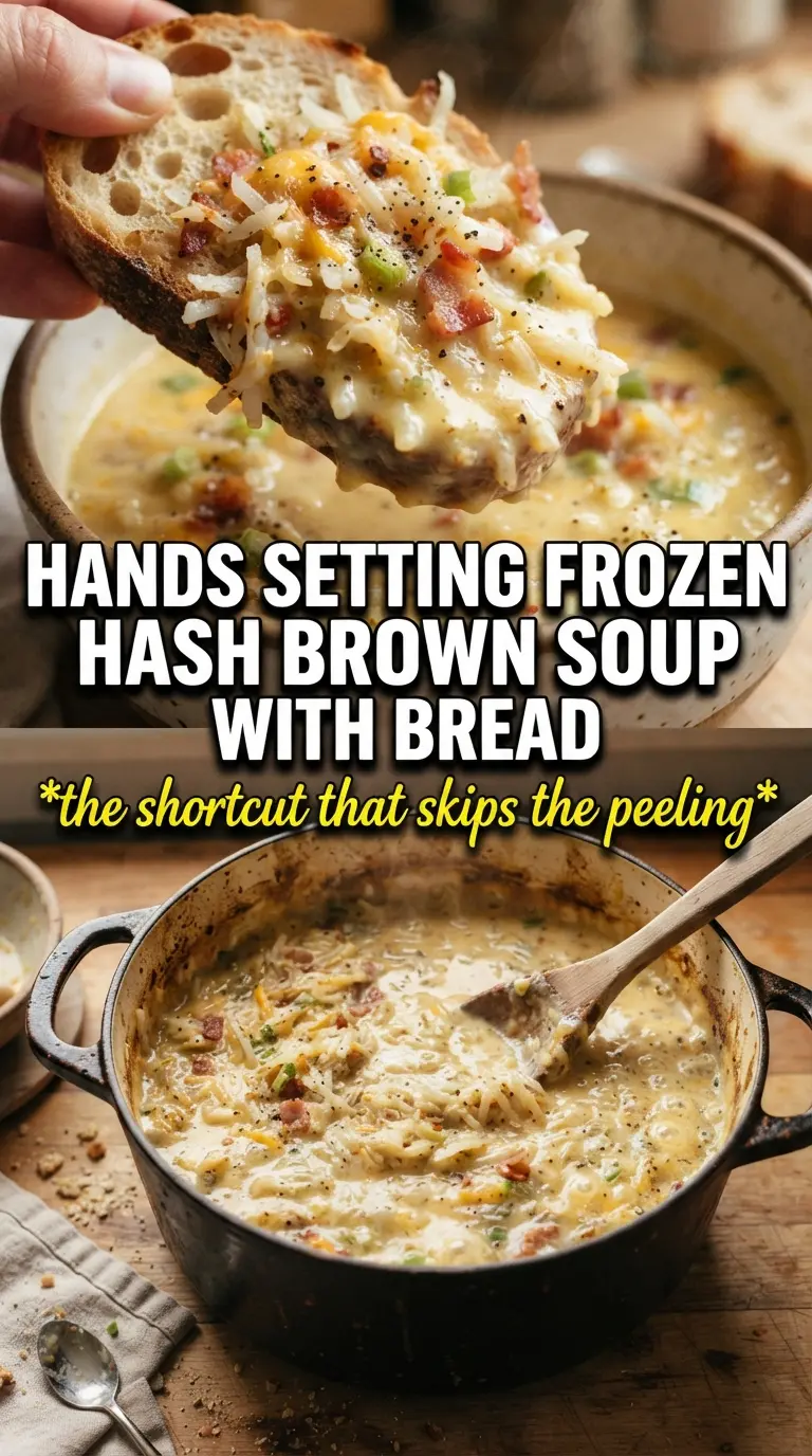 Frozen Hash Brown Potato Soup creamy cheesy bacon