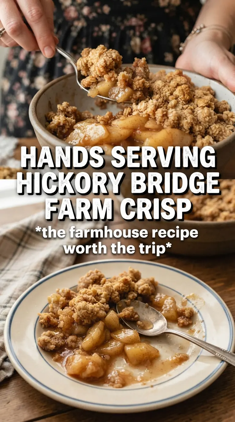 Hickory Bridge Farm Apple Crisp buttery oat crumble, spiced apples, farmhouse dessert