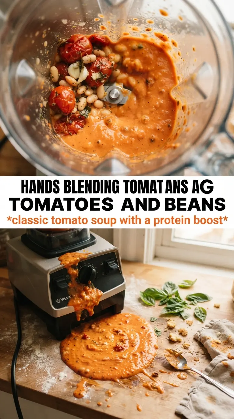 High protein tomato soup creamy beans basil
