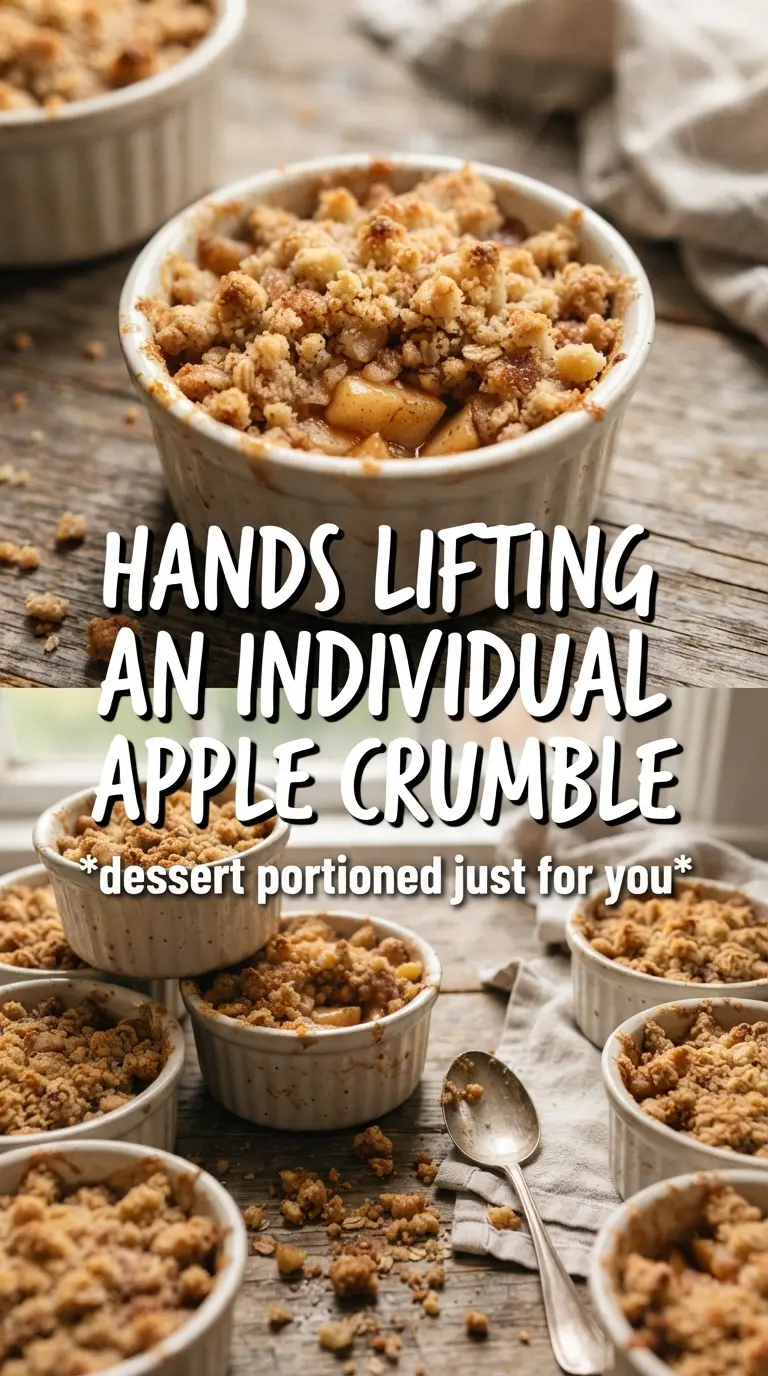 Individual Apple Crumbles golden crumble caramelized