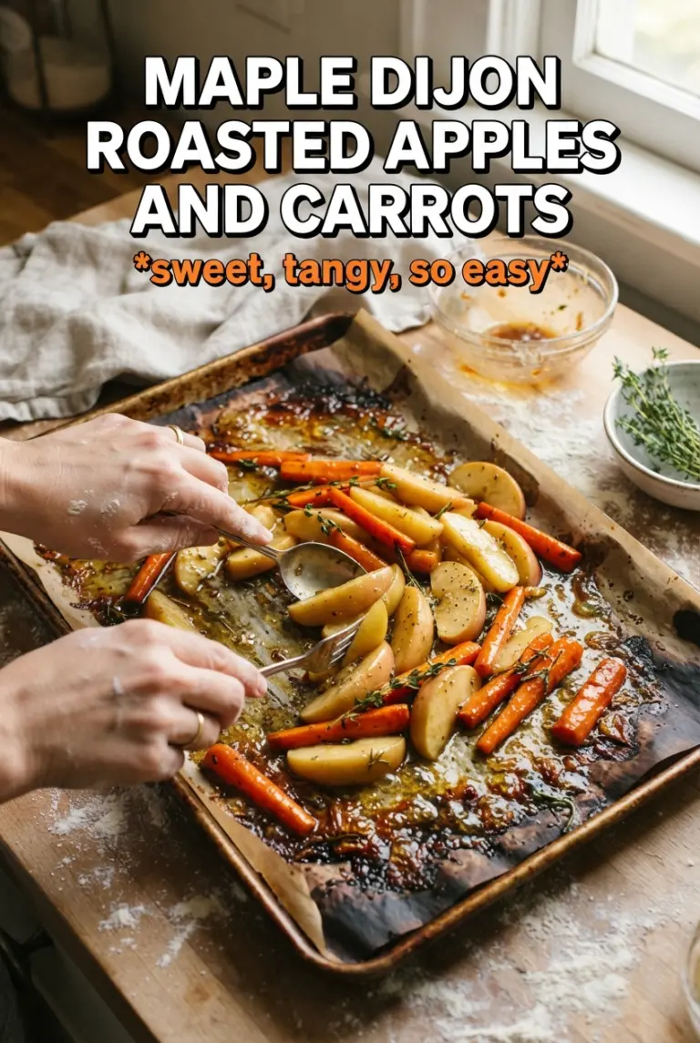 Maple Dijon Roasted Apples and Carrots