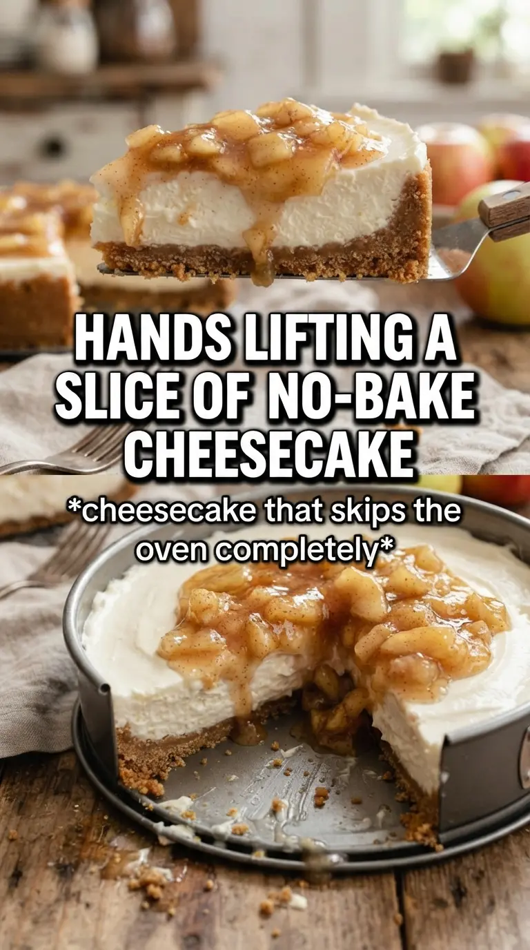 No-Bake Apple Pie Cheesecake creamy spiced layered