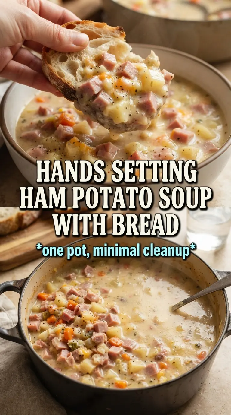 One Pot Ham And Potato Soup creamy ham potato
