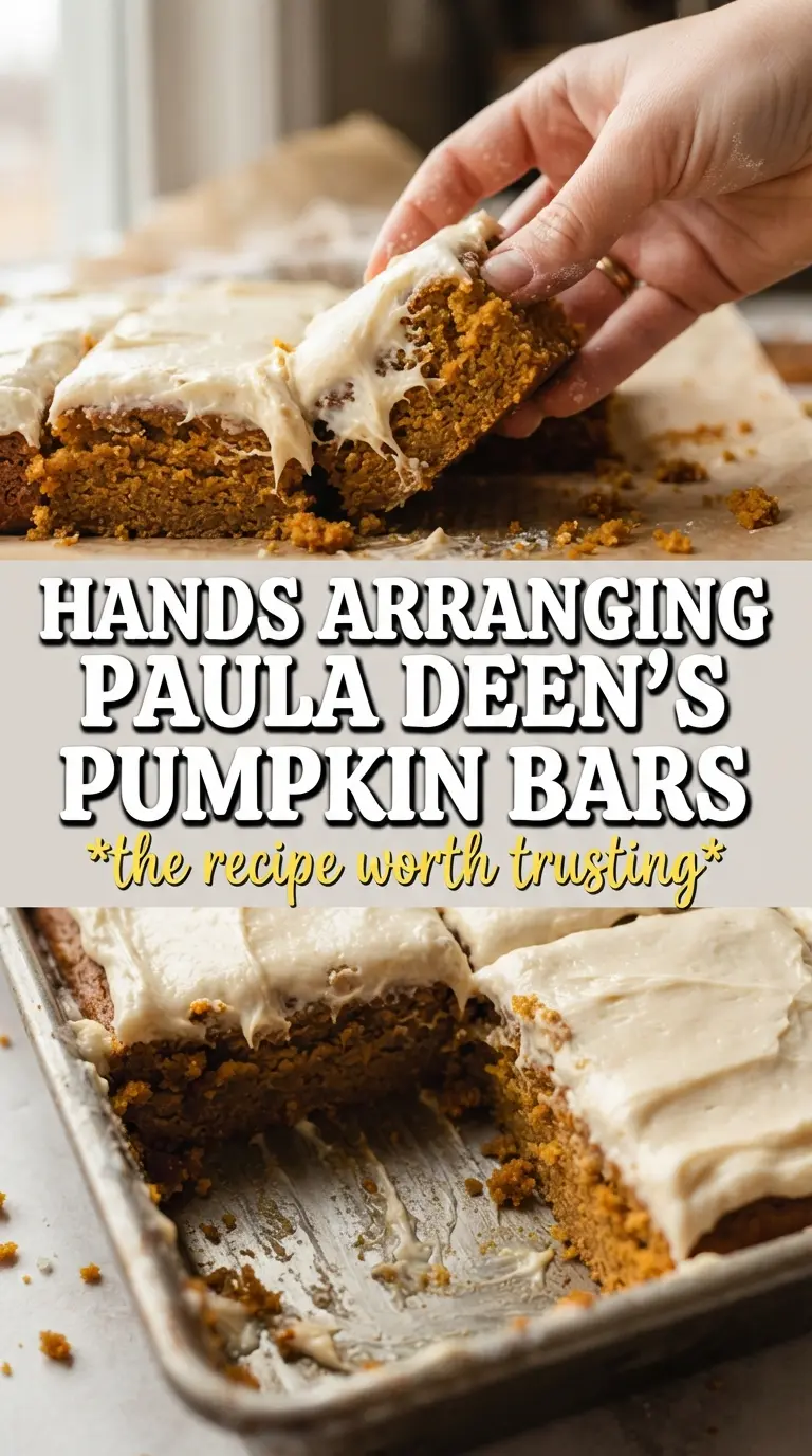 Paula Deen pumpkin bars creamy frosted Southern dessert