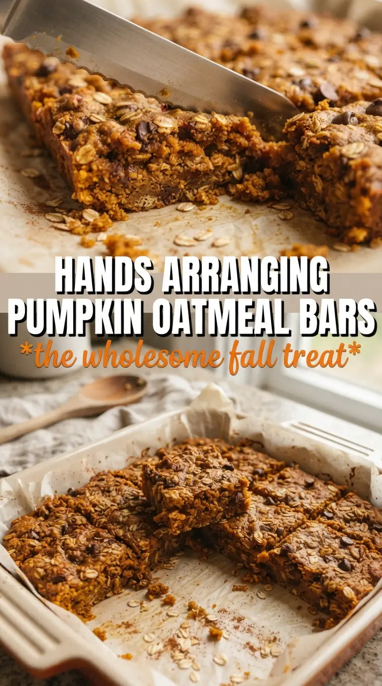Pumpkin Oatmeal Bars chewy spiced bars maple drizzle