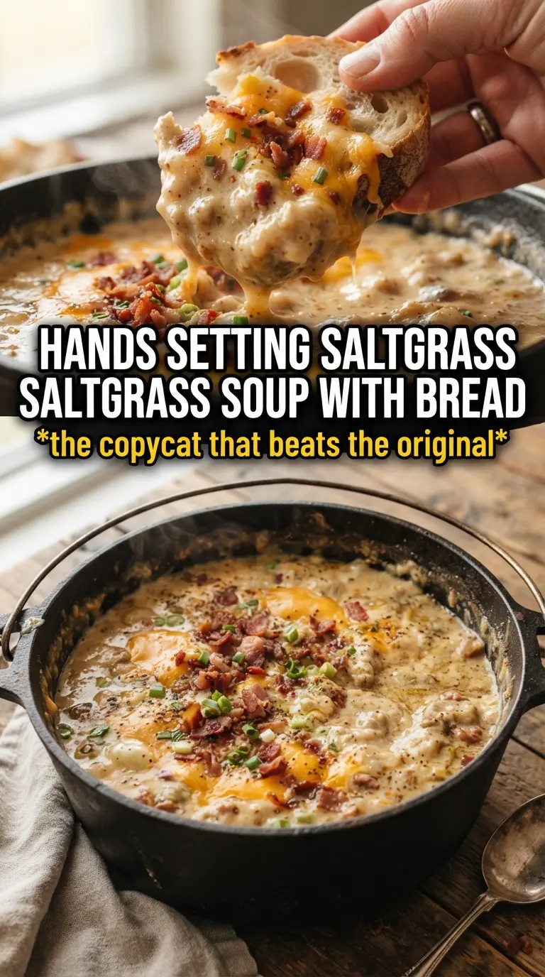 Saltgrass Baked Potato Soup creamy bacon cheddar