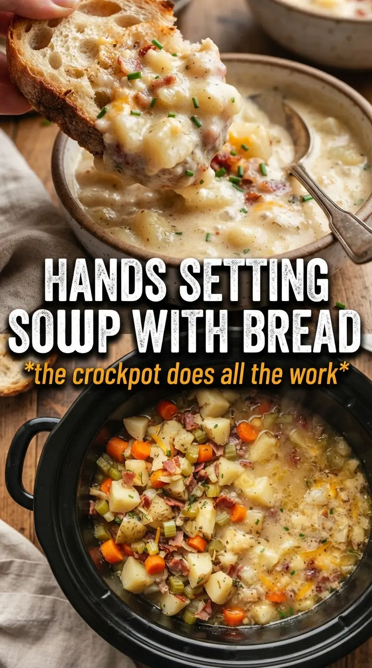 Slow Cooker Potato Soup creamy hearty loaded