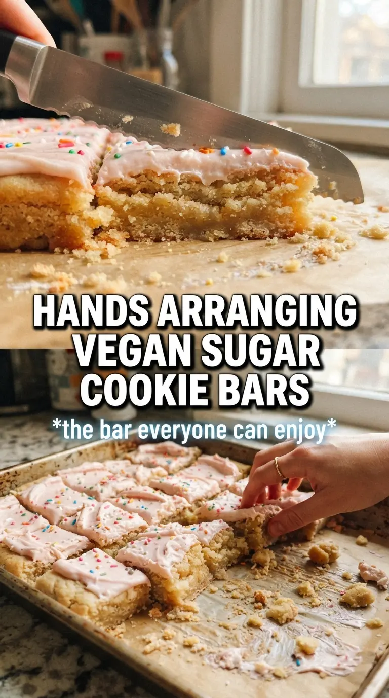 Sugar Cookie Vegan Pumpkin Bars with creamy frosting and spiced filling