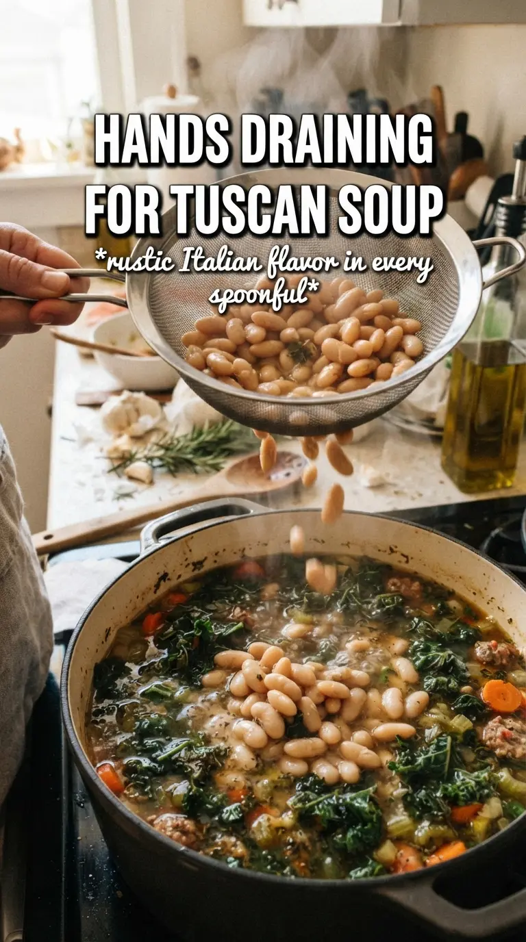 Tuscan White Bean Soup with rosemary broth, kale, and pancetta