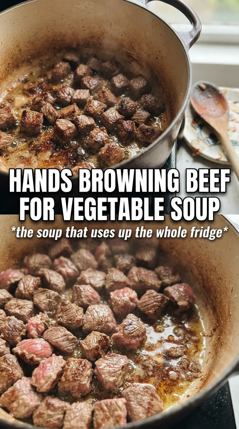 Vegetable beef soup hearty colorful