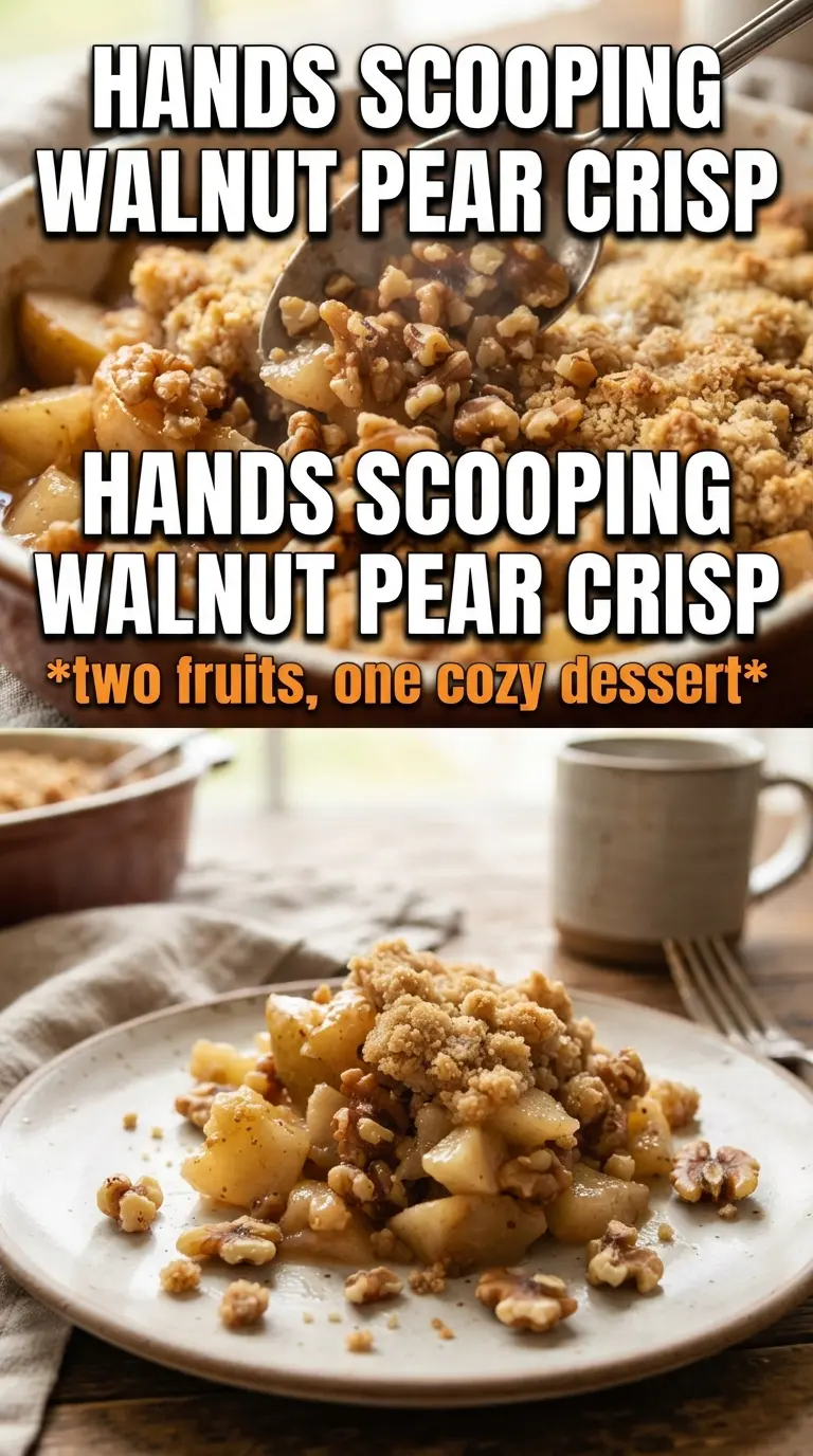 Walnut Pear Apple Crisp golden crumble bubbling fruit