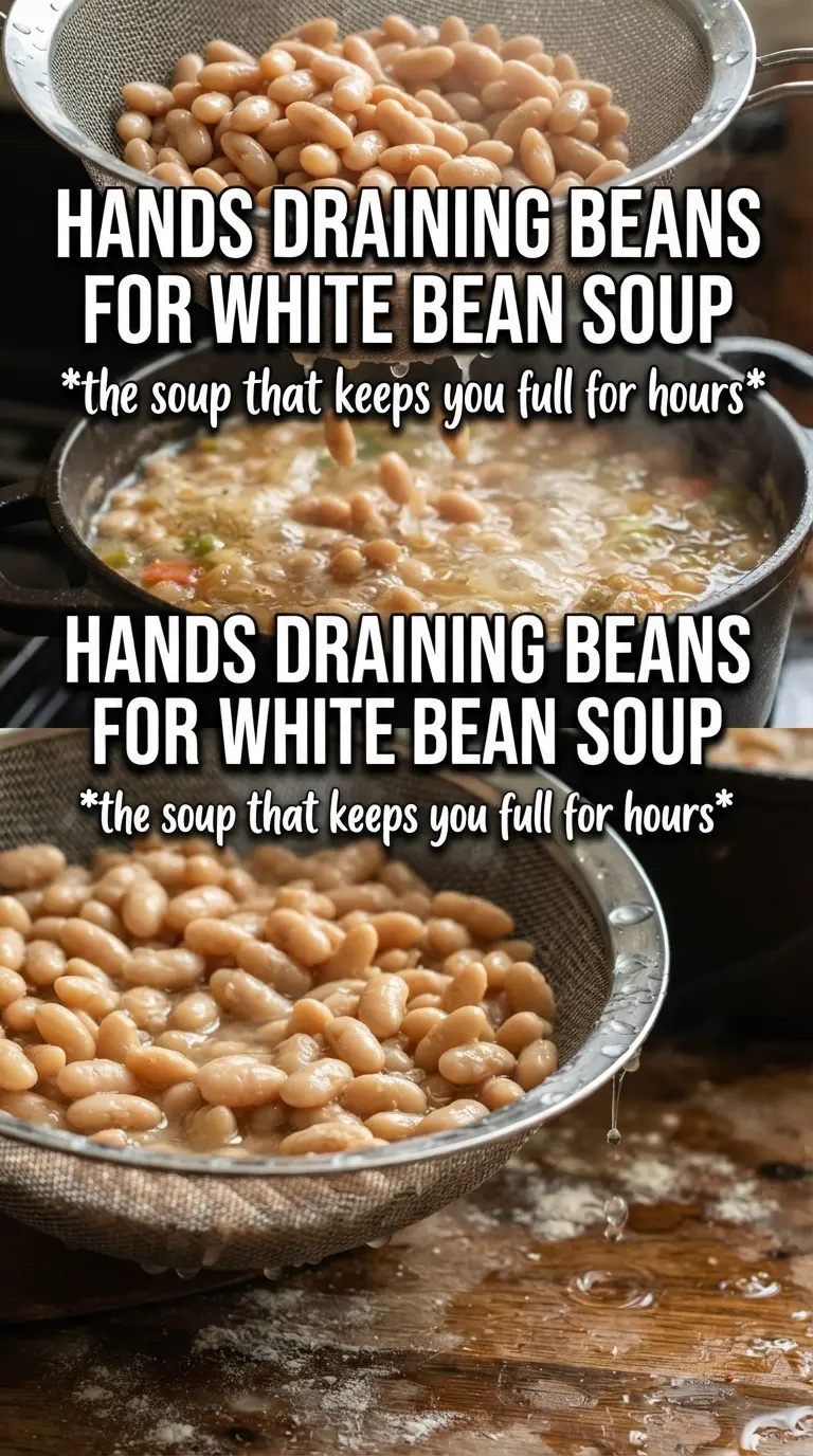 White bean soup with garlic-herb broth, creamy cannellini beans, and kale