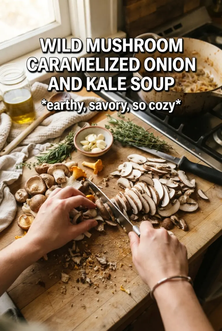 Wild Mushroom Caramelized Onion And Kale Soup